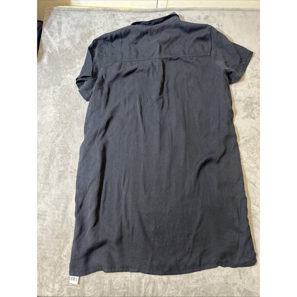 GAP Women’s Shirt Dress XXL Navy Shadow Gray Short Sleeve Collared Pocket NWT - Picture 9 of 11